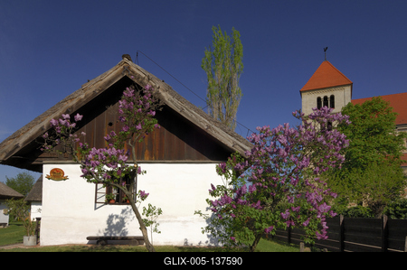 Ócsai Tájház és Skanzen-stock-foto