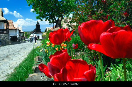Hollókő, Ófalu védett falurész-stock-foto