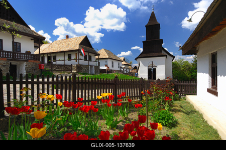 Hollókő, Ófalu védett falurész-stock-foto