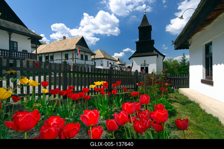 Hollókő, Ófalu védett falurész-stock-foto