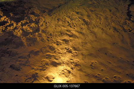 Ipolytarnóc, ősállati lábnyomok-stock-foto