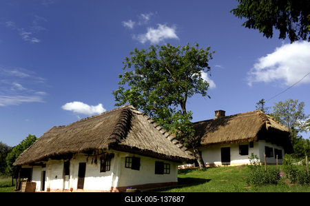 Kávás, Népi lakóház, múzeumház-stock-foto
