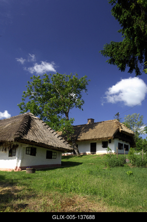 Kávás, Népi lakóház, múzeumház-stock-foto