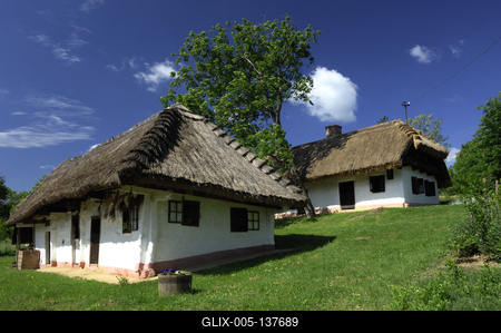 Kávás, Népi lakóház, múzeumház-stock-foto