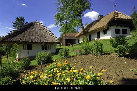 Kávás, Népi lakóház, múzeumház-stock-foto