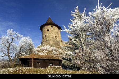 Somoskő vára-stock-foto