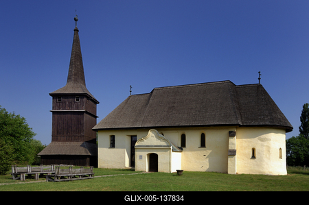 Nyírmihálydi, református templom-stock-foto