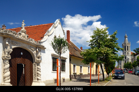 Sopron, Szent Mihály utca-stock-foto
