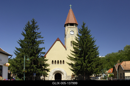 Zebegény, Római katolikus templom-stock-foto