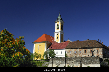 Vác, Szent Kereszt ferences templom-stock-foto