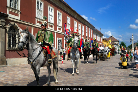 Váci Világi Vigalom a város főterén-stock-foto