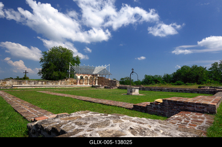 Somogyvár, a Szent Egyed bencés apátság romjai-stock-foto
