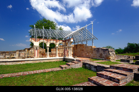 Somogyvár, a Szent Egyed bencés apátság romjai-stock-foto