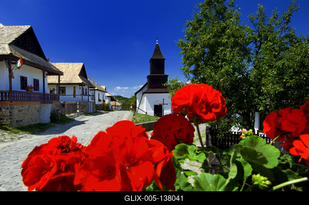 Hollókő, Ófalu védett falurész-stock-foto
