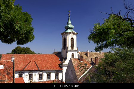 Szentendre, Gyümölcsoltó Boldogasszony templom-stock-foto
