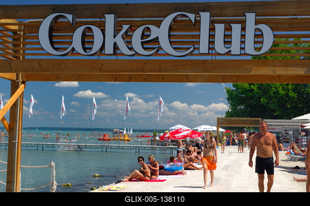 Siófok, a nagystrand (Siófok Beach)-stock-foto