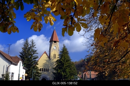 Zebegény, Római katolikus templom-stock-foto