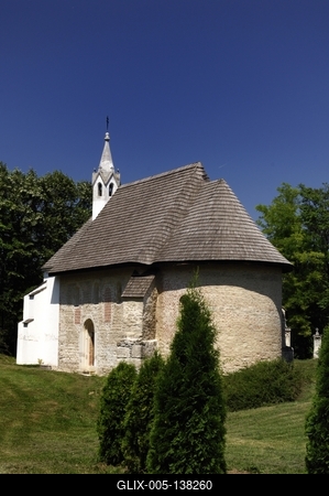 Nagylózs, Szent István római katolikus temetőkápolna-stock-foto