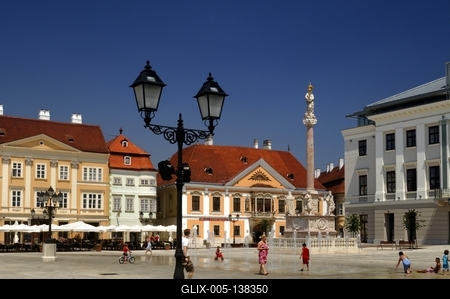Győr, Széchenyi tér-stock-foto
