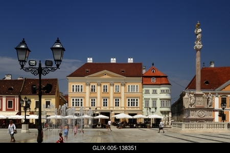 Győr, Széchenyi tér-stock-foto
