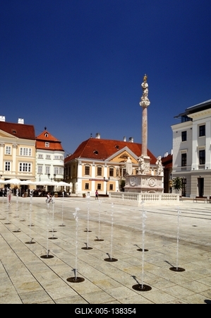 Győr, Széchenyi tér-stock-foto