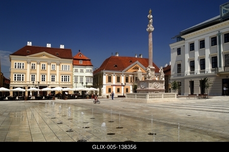 Győr, Széchenyi tér-stock-foto
