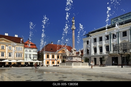 Győr, Széchenyi tér-stock-foto