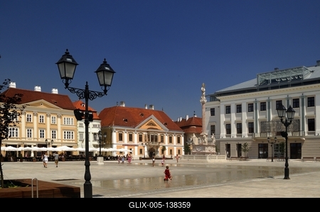 Győr, Széchenyi tér-stock-foto