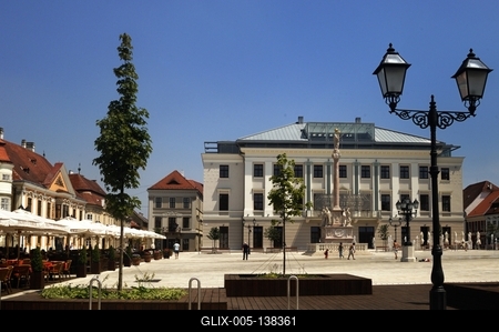 Győr, Széchenyi tér-stock-foto