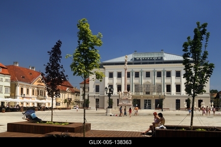 Győr, Széchenyi tér-stock-foto