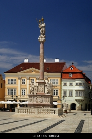 Győr, Széchenyi tér-stock-foto