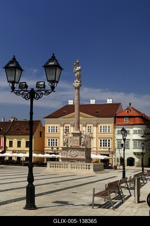 Győr, Széchenyi tér-stock-foto