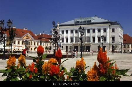 Győr, Széchenyi tér-stock-foto