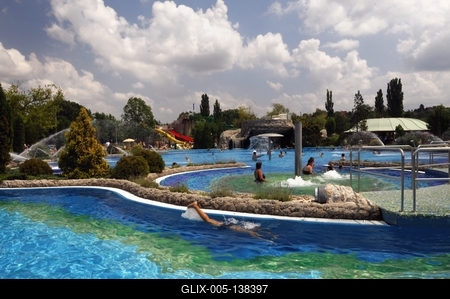 Kaposvár, Virágfürdő-stock-foto