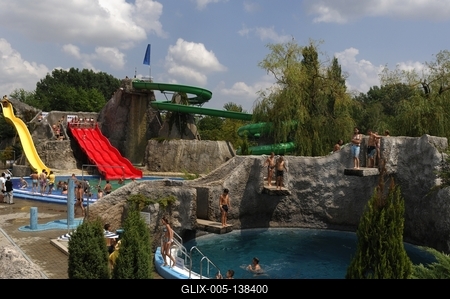 Kaposvár, Virágfürdő-stock-foto