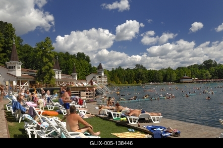 Hévízi Tófürdő-stock-foto