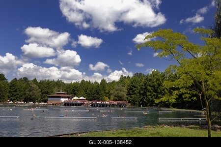 Hévízi Tófürdő-stock-foto
