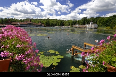 Hévízi Tófürdő-stock-foto