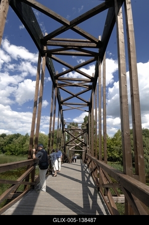 Kis-Balaton, a Kányavári-sziget hídja-stock-foto