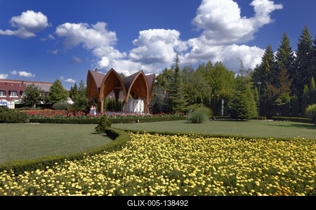 Zalakaros, zenepavilon - Dísz tér-stock-foto