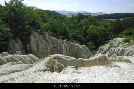 Riolit-tufa képződmény Kazáron-stock-foto