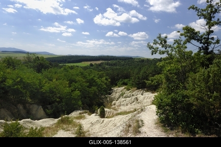 Riolit-tufa képződmény Kazáron-stock-foto