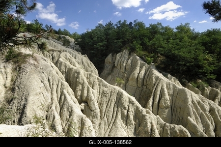 Riolit-tufa képződmény Kazáron-stock-foto