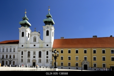 Győr, Széchenyi tér-stock-foto