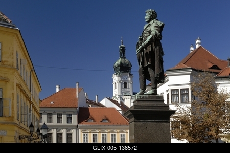 Győr, Bécsi kapu tér-stock-foto