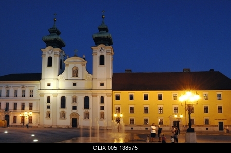 Győr belvárosa, Széchenyi tér-stock-foto