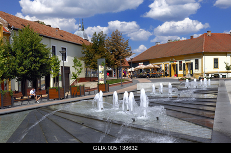 Gyula, Kossuth tér-stock-foto