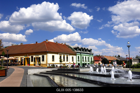 Gyula, Kossuth tér-stock-foto