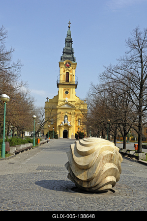 Kiskunfélegyháza, Sarlós Boldogasszony-templom-stock-foto