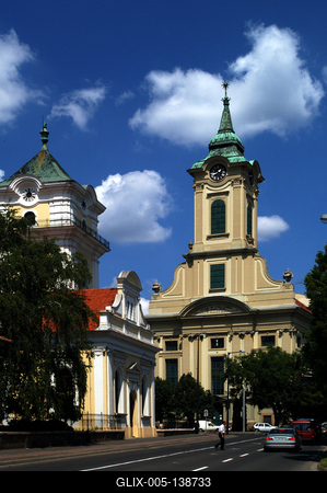 Evangélikus templomok Békéscsabán-stock-foto